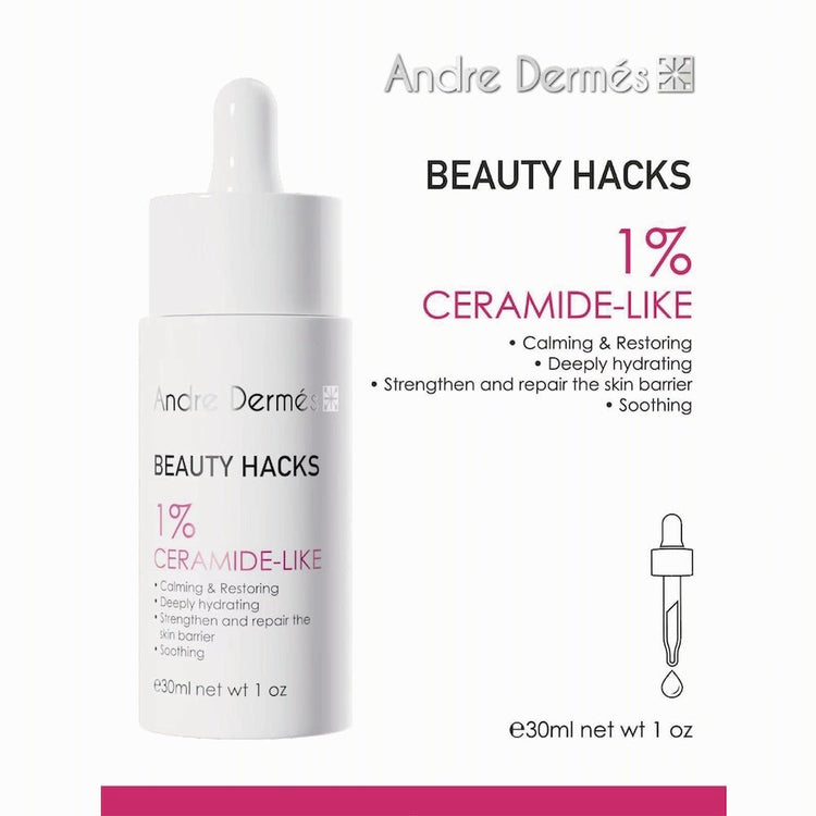 Andre Dermes - Beauty Hacks 1% Ceramide - Like Serum (Long - Lasting Moisturizing, Antioxidant, Water and oil balance, Anti - Aging, Reduce Fine Lines, Rejuvenating, Improce Complexion, Soothing, Sensitive) (e30ml) AD017 - Beauty Online™ 肌齡喜源™