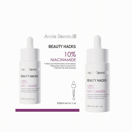 Andre Dermes - Beauty Hacks 10% Niacinamide Serum (Antioxidant, Anti - Inflammatory, Shrink Pores, Improve Firmness, Elasticity, Sebum Secretion, Long Moisturising, Spots, Dark Spots, Acne) (e30ml) AD018 - Beauty Online™ 肌齡喜源™