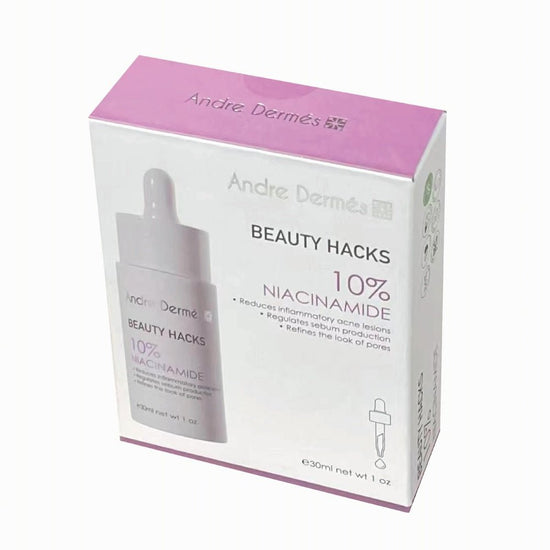 Andre Dermes - Beauty Hacks 10% Niacinamide Serum (Antioxidant, Anti - Inflammatory, Shrink Pores, Improve Firmness, Elasticity, Sebum Secretion, Long Moisturising, Spots, Dark Spots, Acne) (e30ml) AD018 - Beauty Online™ 肌齡喜源™