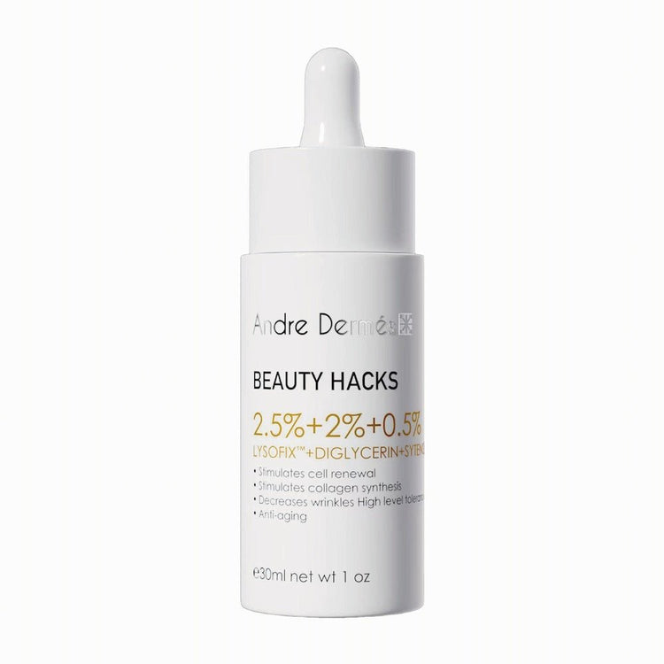 Andre Dermes - Beauty Hacks 2.5% Lysofix + 2% Diglycerin + 0.5% Sytenola Serum (Long - Lasting Moisturizing, Anit - Wrinkle Aging, Firming, Brightening, Whitening, Anti - Inflammatory, Sensitive, Antioxidant, Reduce Fine Lines, Repairing) (e30ml) AD020 - Beauty Online™ 肌齡喜源™