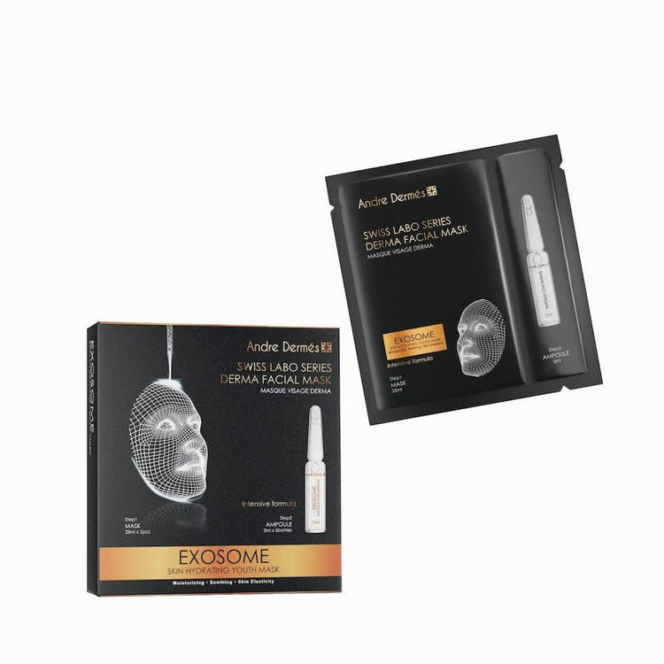 Andre Dermes - Exosome Skin Hydrating Youth Mask (Moisturising, Antioxidant, Sensitive Skin, Anti - Aging, Skin Elasticity, Soothing, Repair) (Mask: 25ml/pc x 5pcs; Ampoule: 2ml/Bottle x 5 bottles) AD022 - Beauty Online™ 肌齡喜源™