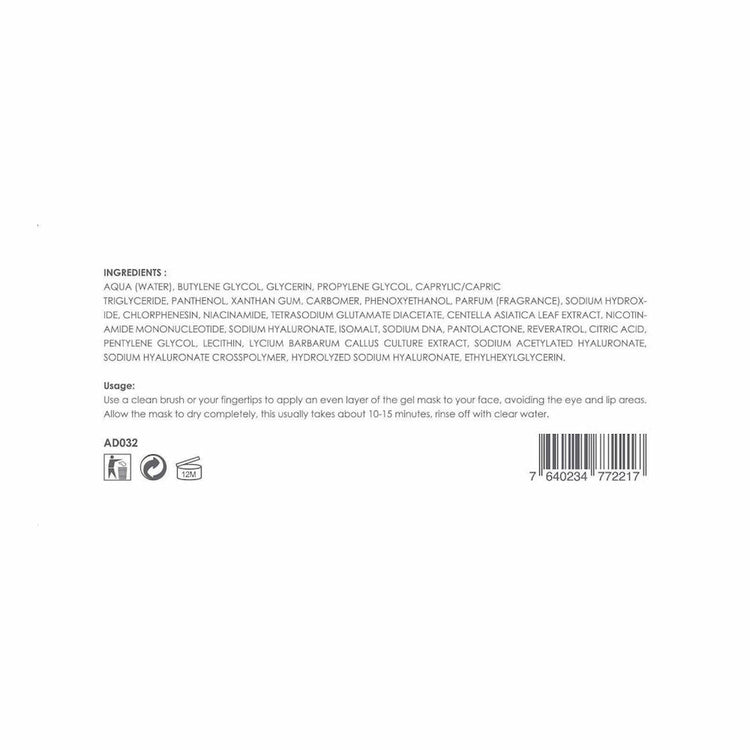 Andre Dermes - ExoTherapy Swiss Glacier Nucleo Fusion Mask (Long - lasting Moisturizing, Anti - Inflammatory, Soothing and Calming, Lifting, Anti - Wrinkle Aging, Even Skin Tone, Sensitive) (e200ml) AD032 - Beauty Online™ 肌齡喜源™