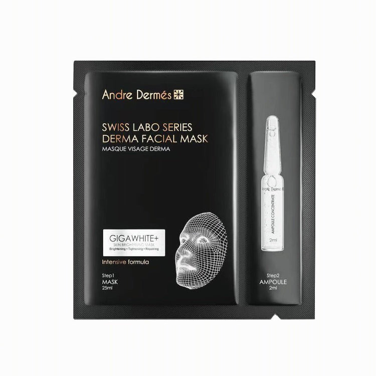 Andre Dermes - GIGA WHITE Skin Brightening Mask (Brightening, Firming, Lightens Dark Spots, Calming, Soothing, Moisturizing, Antioxidant, Repair) (Mask: 25ml/pc x 5 pcs; Ampoule: 2ml/Bottle x 5 bottle) AD023 - Beauty Online™ 肌齡喜源™