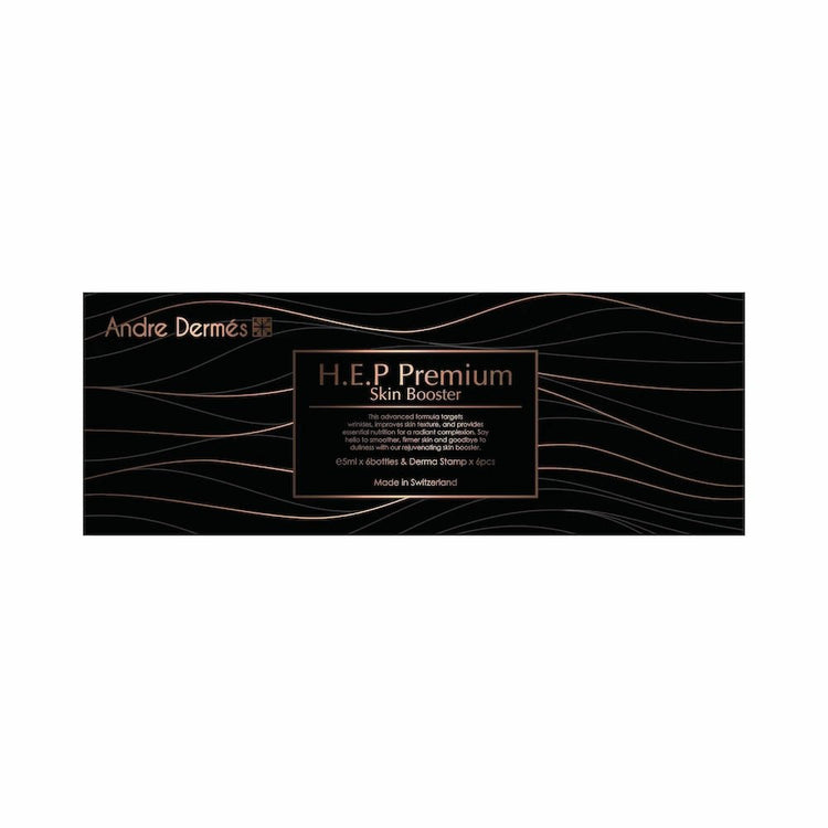 Andre Dermes - H.E.P Premium Skin Booster (Moisturising, Proprotein, Firming, Reduce Fine Lines, Lighten Melanin, Acne and Acne Scars, Sensitive) (e5ml x 6bottles & Derma Stamp × 6pcs) AD041 - Beauty Online™ 肌齡喜源™