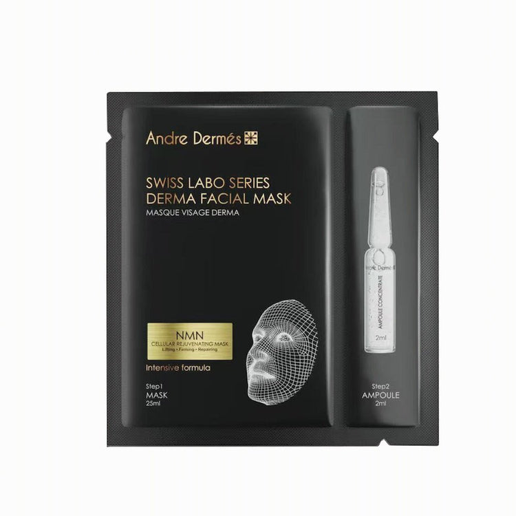 Andre Dermes - NMN Cellular Rejuvenating Mask (Moisturising, Anti - Wrinkle Aging, Firming, Lifting, Reduce Fine Lines, Tighten Pores) (Mask: 25ml/pc x 5pcs; Ampoule: 2ml/Bottle x 5 Bottles) AD021 - Beauty Online™ 肌齡喜源™