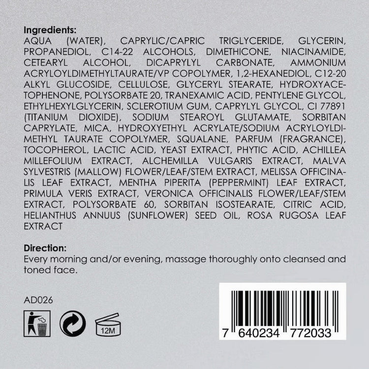 Andre Dermes - Perfectly Bright Technology Pure Light Cream (Moisturizing, Stains, Whitening, Soothing, Blemishes, Lighten Melanin, Anti - Aging, Pore Minimizing, Brightening) (e50g) AD026 - Beauty Online™ 肌齡喜源™