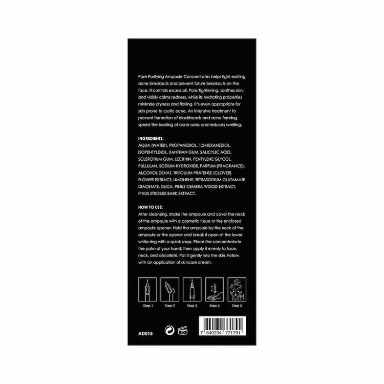 Andre Dermes - Pore Purifying Ampoule Concentrates (Acne, Soften Cuticles, Pore Minimizing, Blackheads, Sebum Secretion, Deep Hydration, Soothing) (e2ml x 7 bottles) AD015 - Beauty Online™ 肌齡喜源™
