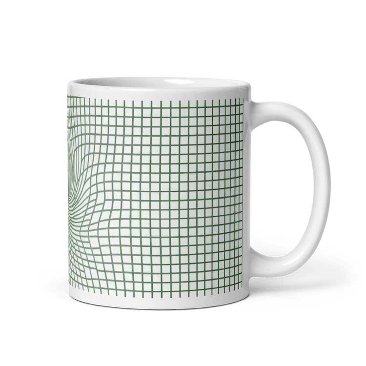 【Deep Focus】Minimalist All-White Geometric Grid Ceramic Mug - Beauty Online™ 肌齡喜源™
