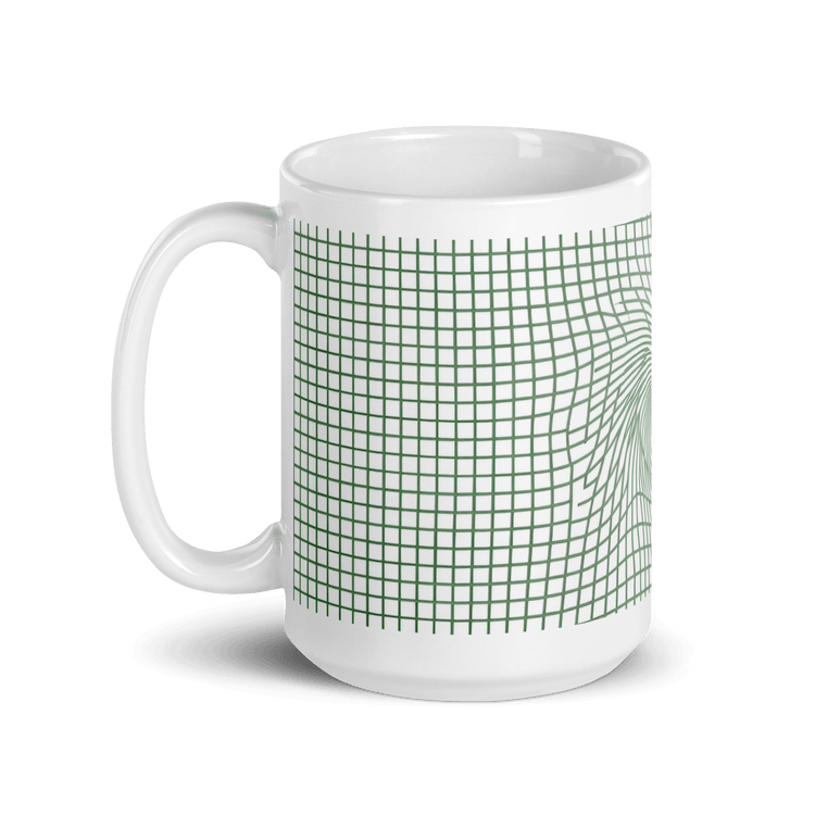 【Deep Focus】Minimalist All-White Geometric Grid Ceramic Mug - Beauty Online™ 肌齡喜源™