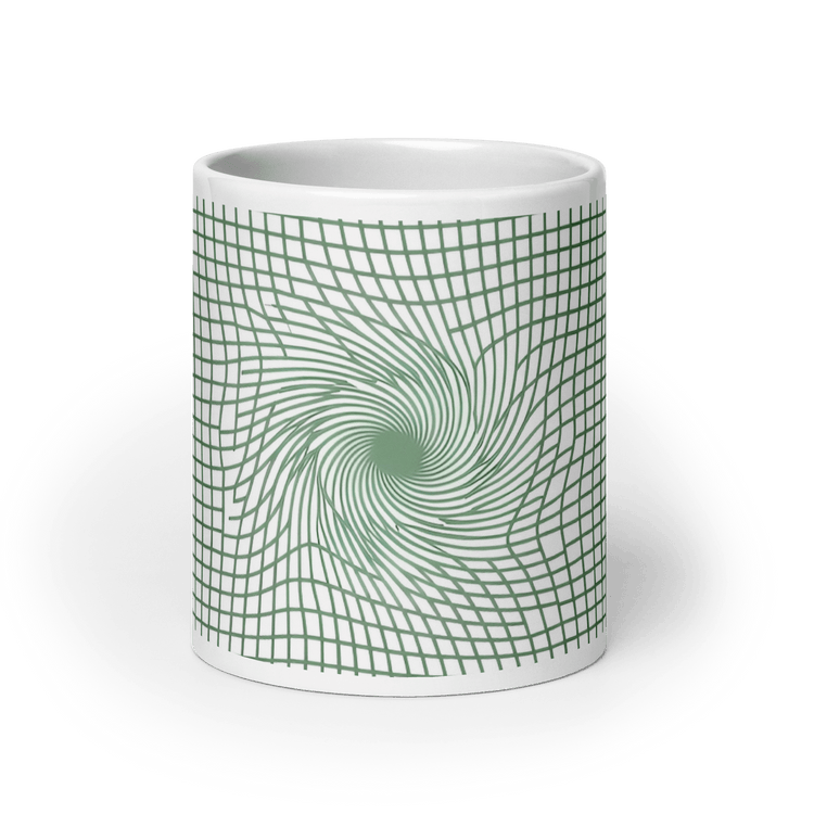 【Deep Focus】Minimalist All-White Geometric Grid Ceramic Mug - Beauty Online™ 肌齡喜源™
