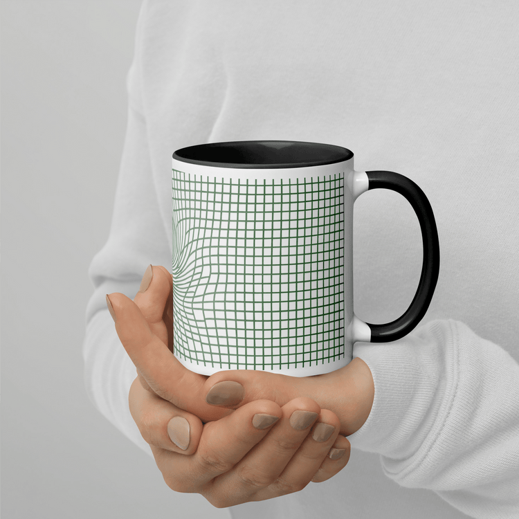 【Deep Focus】Premium Geometric Grid Ceramic Mug - 11 oz (Color-Accented Collection) - Beauty Online™ 肌齡喜源™