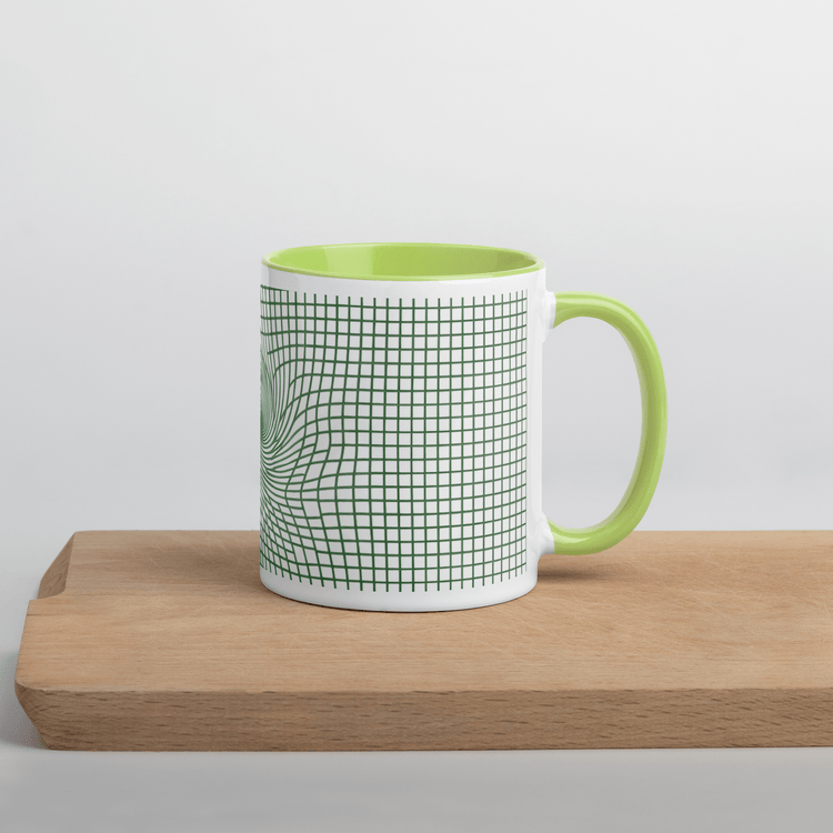 【Deep Focus】Premium Geometric Grid Ceramic Mug - 11 oz (Color-Accented Collection) - Beauty Online™ 肌齡喜源™