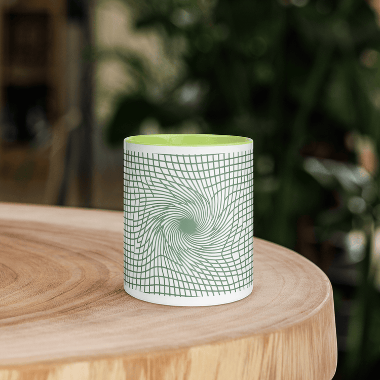 【Deep Focus】Premium Geometric Grid Ceramic Mug - 11 oz (Color-Accented Collection) - Beauty Online™ 肌齡喜源™