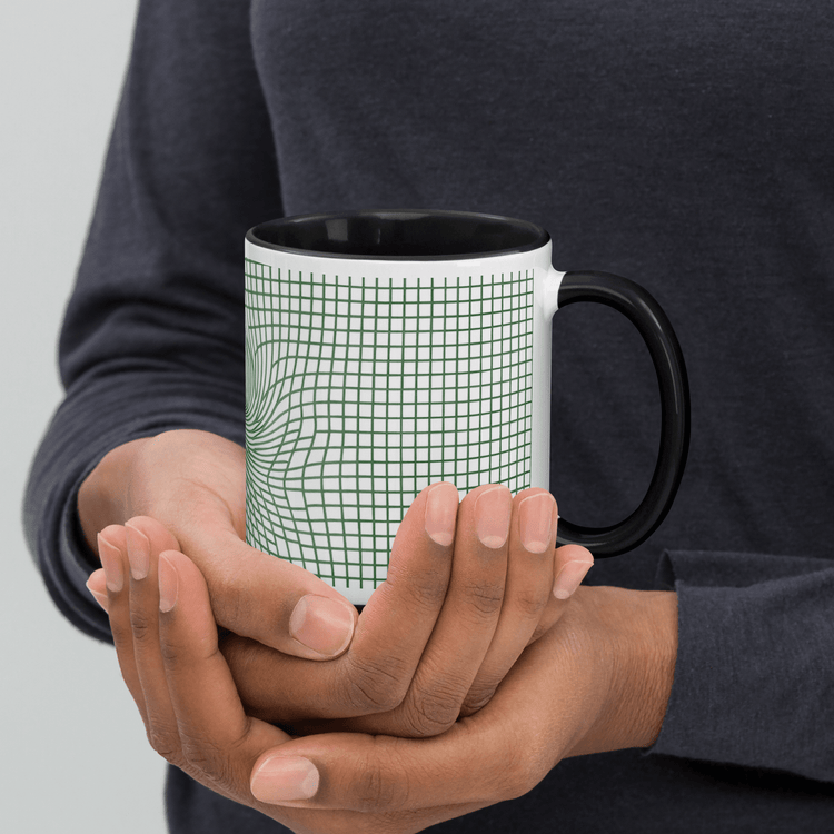 【Deep Focus】Premium Geometric Grid Ceramic Mug - 11 oz (Color-Accented Collection) - Beauty Online™ 肌齡喜源™