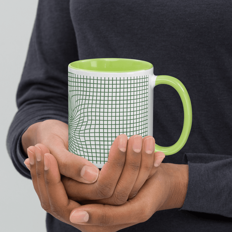 【Deep Focus】Premium Geometric Grid Ceramic Mug - 11 oz (Color-Accented Collection) - Beauty Online™ 肌齡喜源™