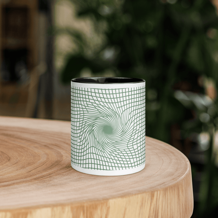 【Deep Focus】Premium Geometric Grid Ceramic Mug - 11 oz (Color-Accented Collection) - Beauty Online™ 肌齡喜源™