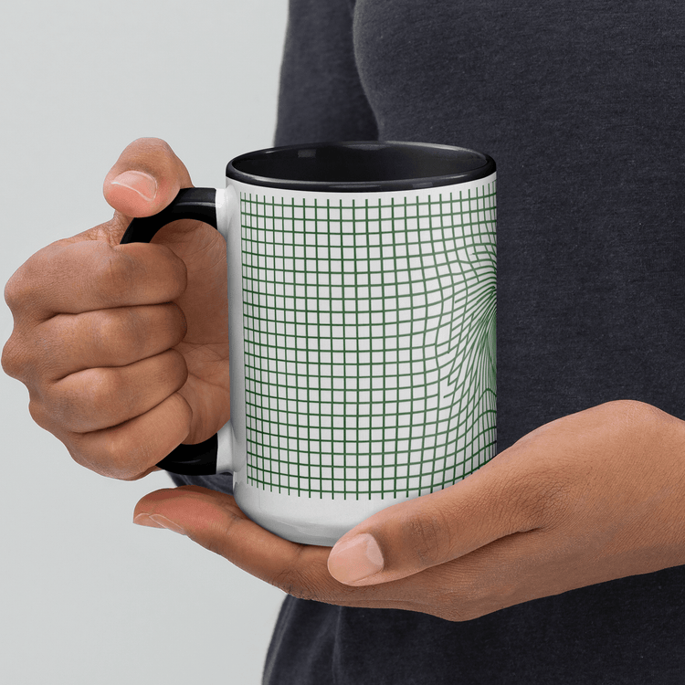 【Deep Focus】Premium Geometric Grid Ceramic Mug - 15 oz (Stealth Black Edition) - Beauty Online™ 肌齡喜源™
