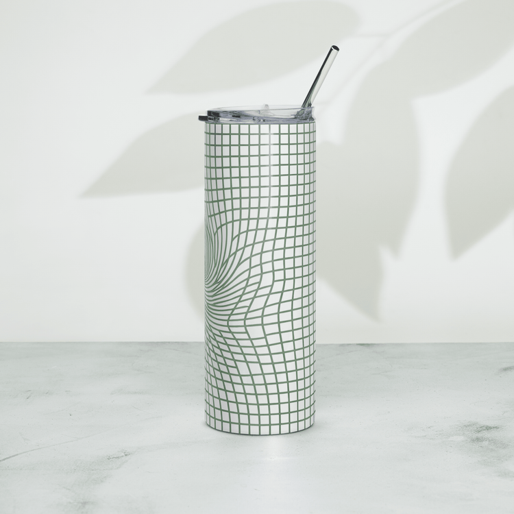 【Deep Focus】Premium Geometric Grid Stainless Steel Skinny Tumbler - Beauty Online™ 肌齡喜源™