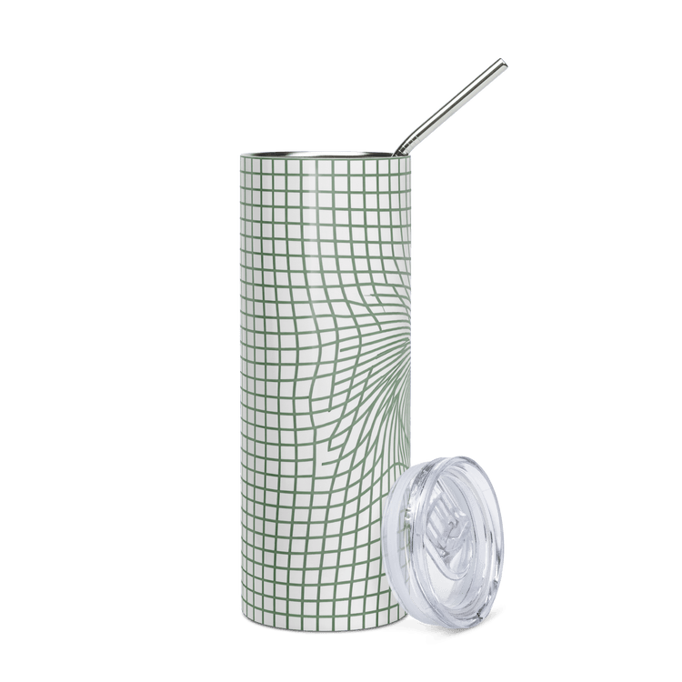 【Deep Focus】Premium Geometric Grid Stainless Steel Skinny Tumbler - Beauty Online™ 肌齡喜源™