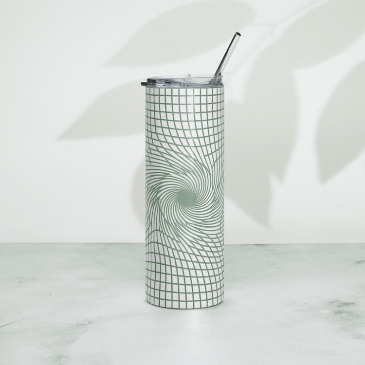 【Deep Focus】Premium Geometric Grid Stainless Steel Skinny Tumbler - Beauty Online™ 肌齡喜源™