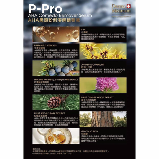 Derma Medream - P - Pro AHA Comedo Remover Serum (Blackheads, Antioxidant, Pore Minimizing, Brightening, Antibacterial Anti - Inflammatory, Oil Control) (e35ml) DM051 - Beauty Online™ 肌齡喜源™