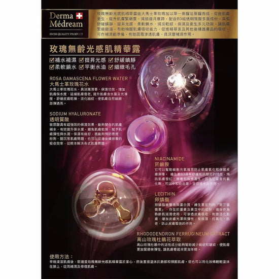 Derma Medream - Rose Hydration Facial Toner (Sensitive Skin, Soothing, Moisturizing, Reducing Fine Lines, Anti - Aging, Antioxidant, Redness, Repair) (e200ml) DM053 - Beauty Online™ 肌齡喜源™