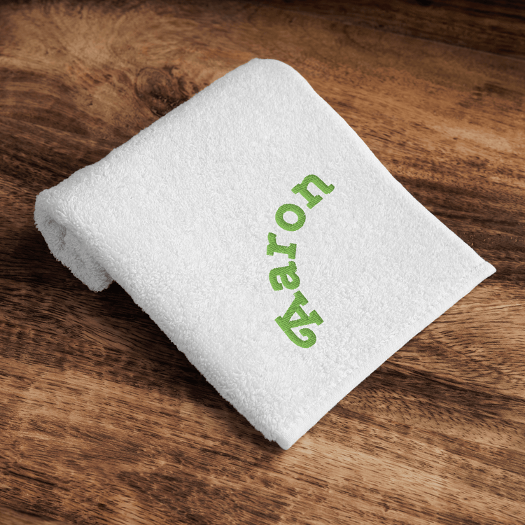 Imabari Cotton Hand Towel – Personalized Boy's Name Embroidery (White) - Beauty Online™ 肌齡喜源™