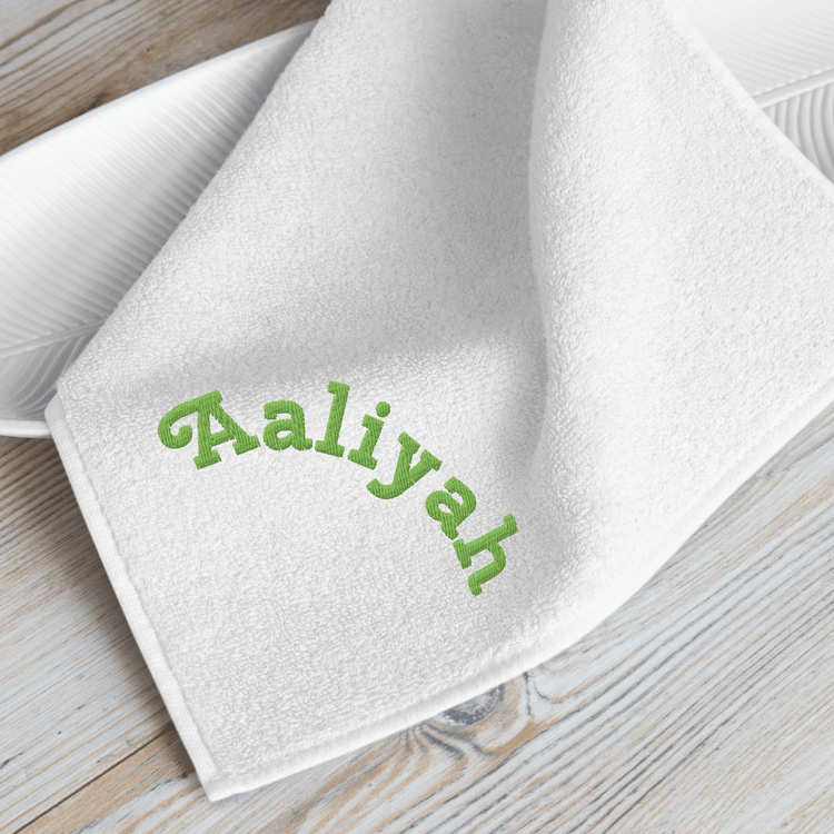 Imabari Cotton Hand Towel – Personalized Girl's Name Embroidery (White) - Beauty Online™ 肌齡喜源™