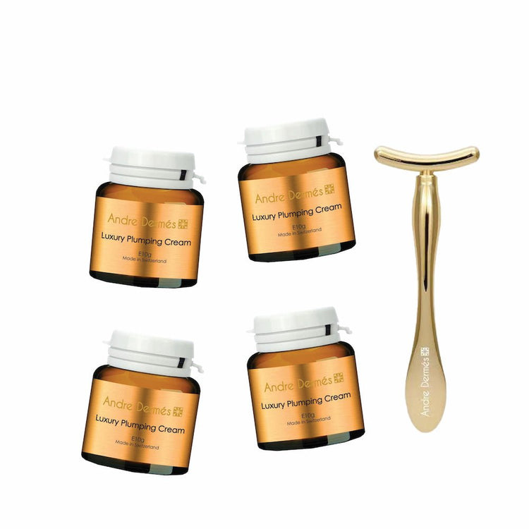 Andre Dermes - Luxury Plumping Cream (Firming, Lifting, Moisturising, Antioxidant, Dark Circles, Edema Of The Eyes, Rejuvenation) (e10g x 4 bottles/Resulting Tool x 1pc per Box) AD005 - Beauty Online™ 肌齡喜源™