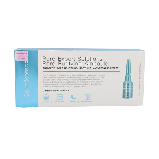 Cellmesotec - Pure Expert Solutions Pore Purifying Ampoule (Exfolianes, Pore Minimizing, Anti - Redness Effect) (e3ml*Ampoule/10 Ampoules 1 Box) CM003 - Beauty Online™ 肌齡喜源™
