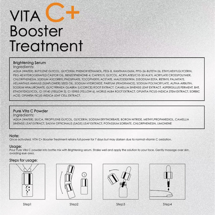 Derma Medream – Vita C+ Booster Treatment Serum (Whitening, Acne Marks, Sensitive, Antioxidant, Pore Minimizing, Firming, Brightening) (e10ml/Bottle*4 Bottles per Box) DM043 - Beauty Online™ 肌齡喜源™