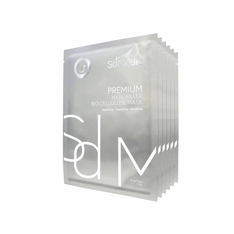 SdMedic – Premium Hyal - Filler Bio Cellulose Mask (Moisturising, Hydrating, Brightening, Pore Minimizing, Sensitive, Soothing) (e30g*6pcs One box) SD010 - Beauty Online™ 肌齡喜源™