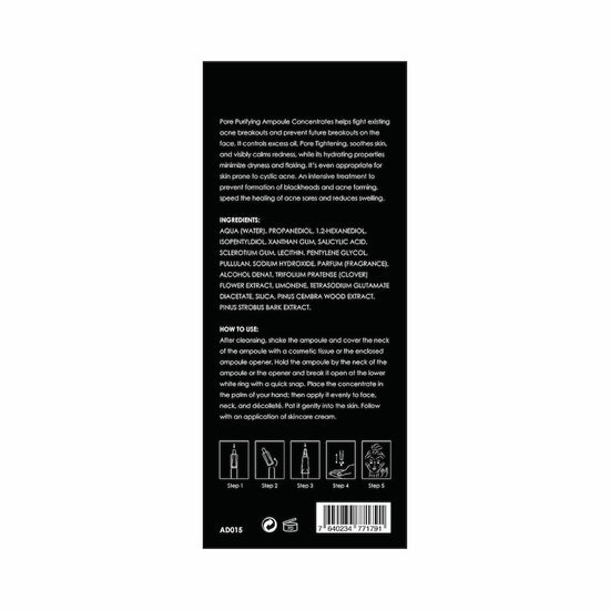 Andre Dermes - Pore Purifying Ampoule Concentrates (Acne, Soften Cuticles, Pore Minimizing, Blackheads, Sebum Secretion, Deep Hydration, Soothing) (e2ml x 7 bottles) AD015 - Beauty Online™ 肌齡喜源™