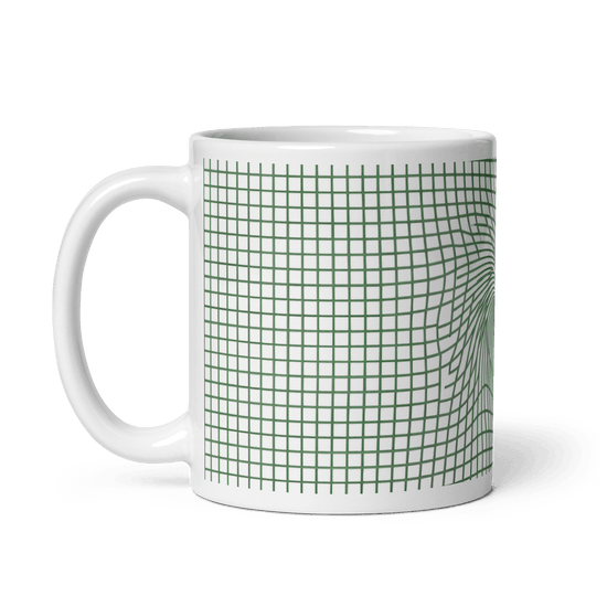 【Deep Focus】Minimalist All-White Geometric Grid Ceramic Mug - Beauty Online™ 肌齡喜源™