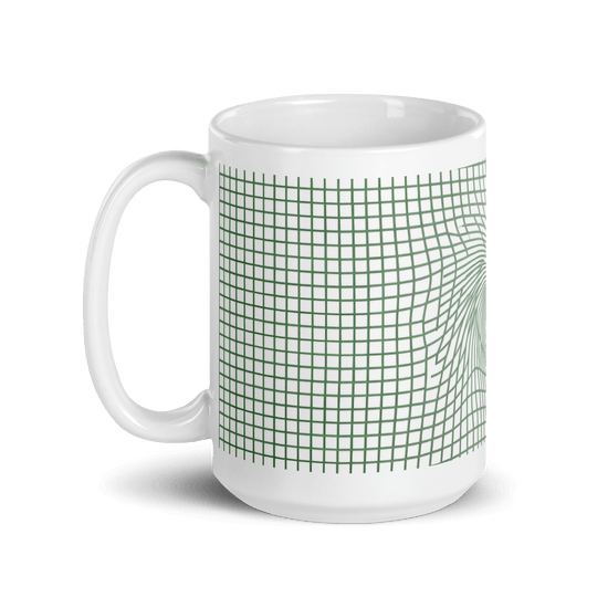 【Deep Focus】Minimalist All-White Geometric Grid Ceramic Mug - Beauty Online™ 肌齡喜源™