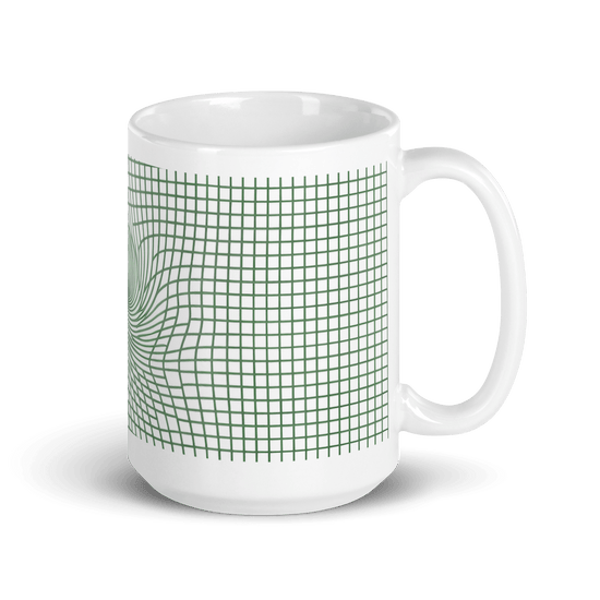 【Deep Focus】Minimalist All-White Geometric Grid Ceramic Mug - Beauty Online™ 肌齡喜源™