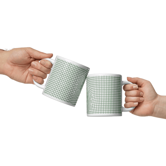 【Deep Focus】Minimalist All-White Geometric Grid Ceramic Mug - Beauty Online™ 肌齡喜源™