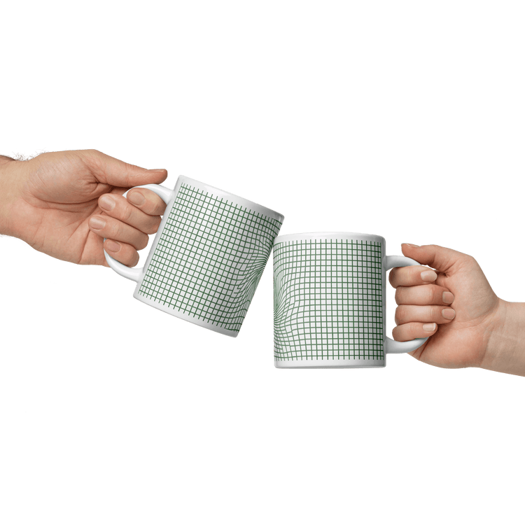 【Deep Focus】Minimalist All-White Geometric Grid Ceramic Mug - Beauty Online™ 肌齡喜源™