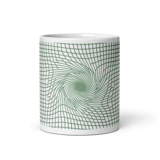 【Deep Focus】Minimalist All-White Geometric Grid Ceramic Mug - Beauty Online™ 肌齡喜源™