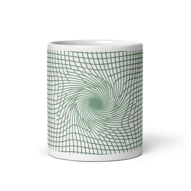 【Deep Focus】Minimalist All-White Geometric Grid Ceramic Mug - Beauty Online™ 肌齡喜源™