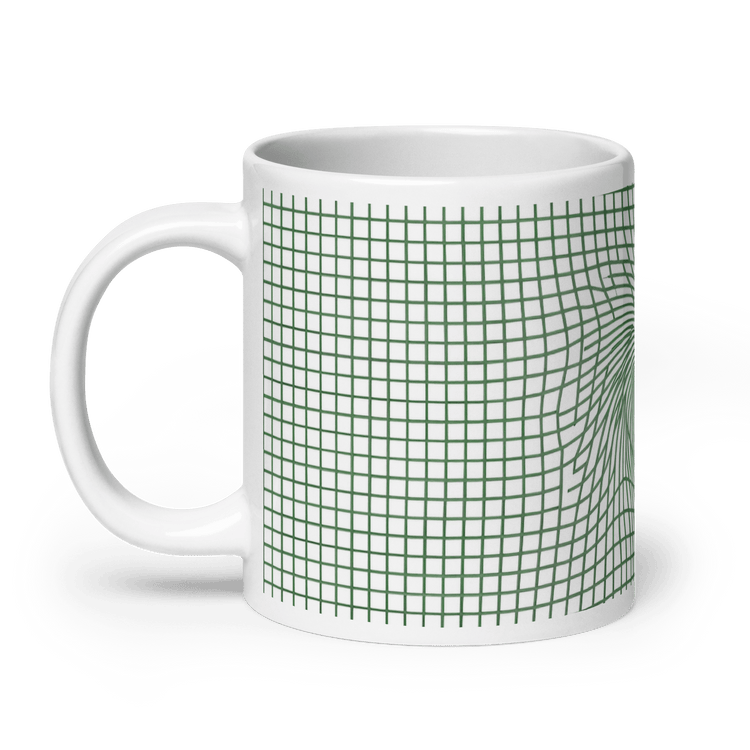【Deep Focus】Minimalist All-White Geometric Grid Ceramic Mug - Beauty Online™ 肌齡喜源™