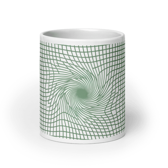 【Deep Focus】Minimalist All-White Geometric Grid Ceramic Mug - Beauty Online™ 肌齡喜源™