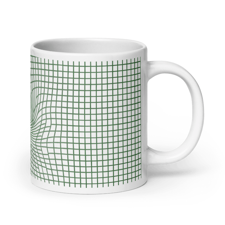 【Deep Focus】Minimalist All-White Geometric Grid Ceramic Mug - Beauty Online™ 肌齡喜源™