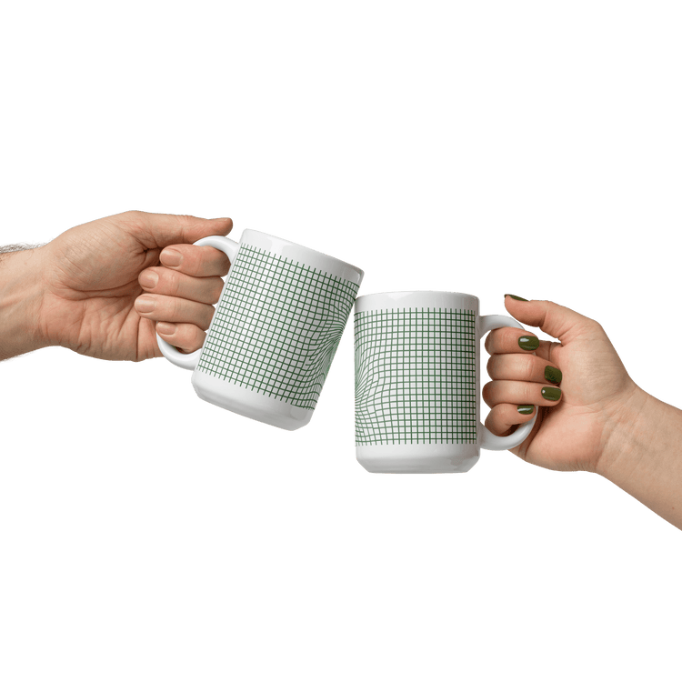 【Deep Focus】Minimalist All-White Geometric Grid Ceramic Mug - Beauty Online™ 肌齡喜源™