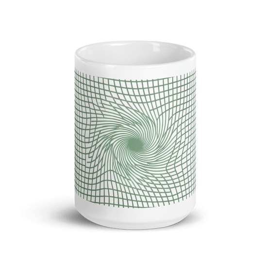 【Deep Focus】Minimalist All-White Geometric Grid Ceramic Mug - Beauty Online™ 肌齡喜源™