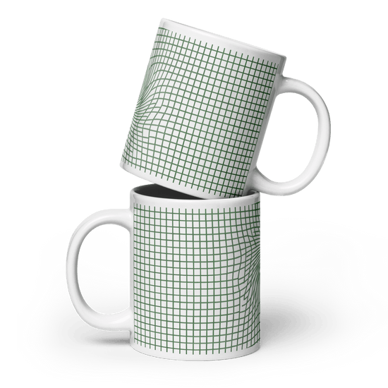 【Deep Focus】Minimalist All-White Geometric Grid Ceramic Mug - Beauty Online™ 肌齡喜源™
