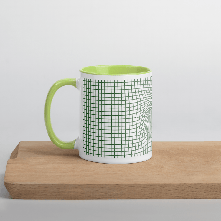 【Deep Focus】Premium Geometric Grid Ceramic Mug - 11 oz (Color-Accented Collection) - Beauty Online™ 肌齡喜源™