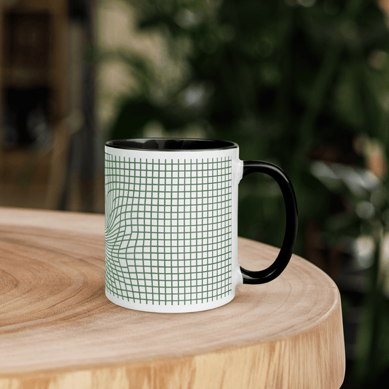【Deep Focus】Premium Geometric Grid Ceramic Mug - 11 oz (Color-Accented Collection) - Beauty Online™ 肌齡喜源™