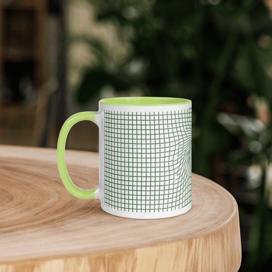 【Deep Focus】Premium Geometric Grid Ceramic Mug - 11 oz (Color-Accented Collection) - Beauty Online™ 肌齡喜源™