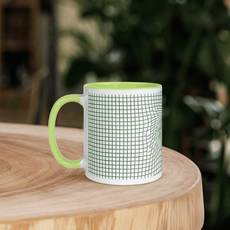 【Deep Focus】Premium Geometric Grid Ceramic Mug - 11 oz (Color-Accented Collection) - Beauty Online™ 肌齡喜源™